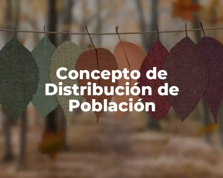 Concepto de Distribución de Población