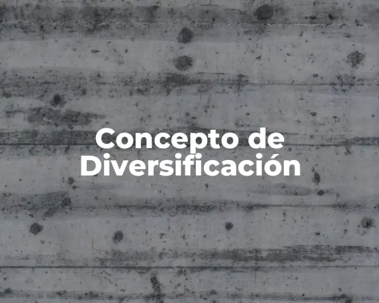 Concepto de Diversificación