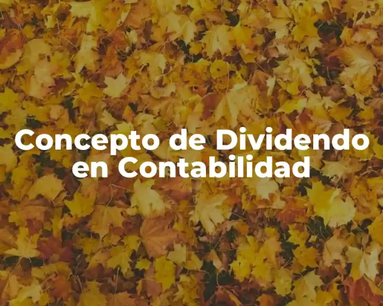 Concepto de Dividendo en Contabilidad