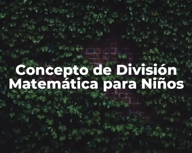 Concepto de División Matemática para Niños