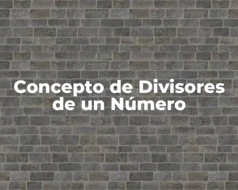 Concepto de Divisores de un Número