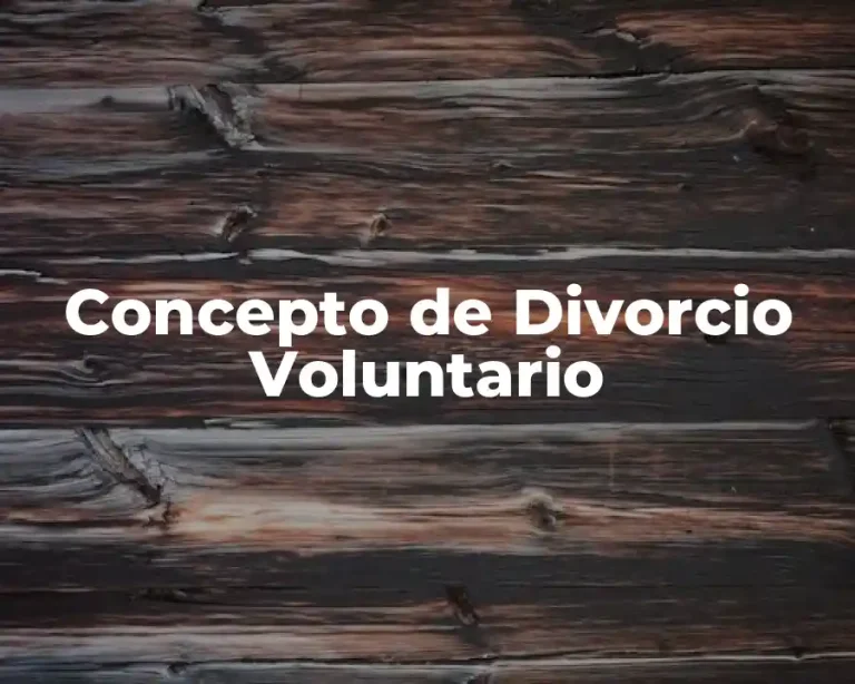 Concepto de Divorcio Voluntario