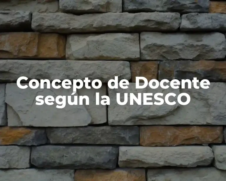 Concepto de Docente según la UNESCO