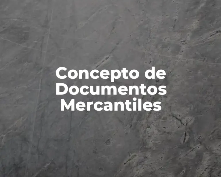 Concepto de Documentos Mercantiles