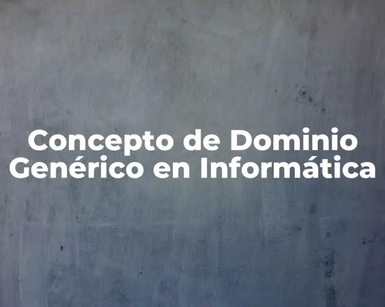 Concepto de Dominio Genérico en Informática