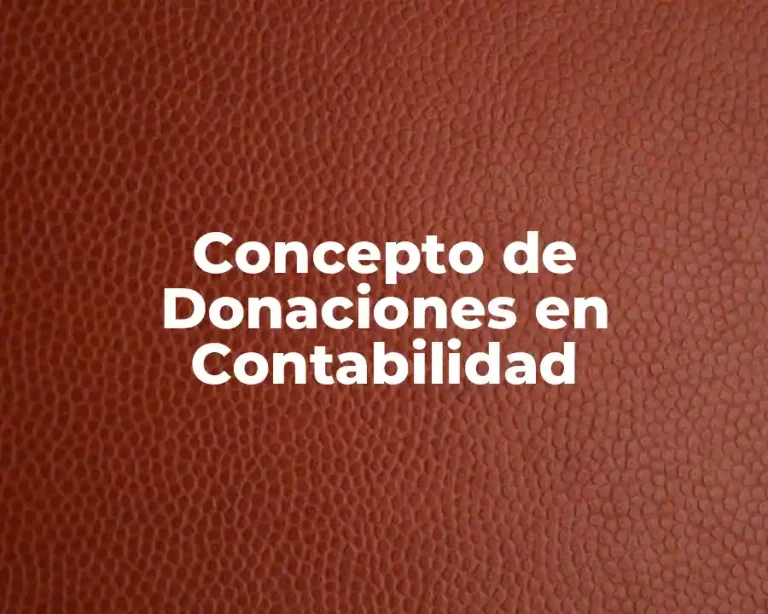 Concepto de Donaciones en Contabilidad
