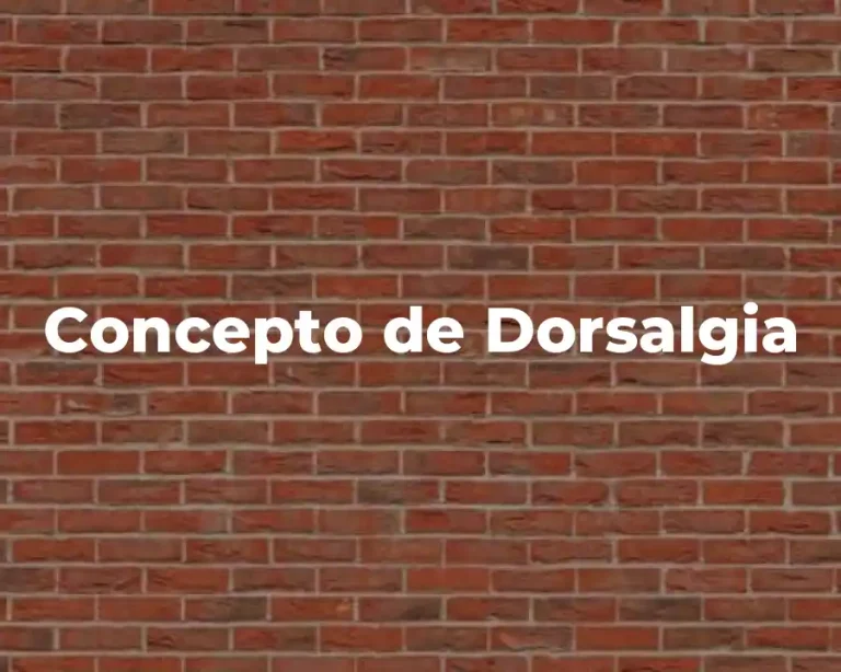 Concepto de Dorsalgia