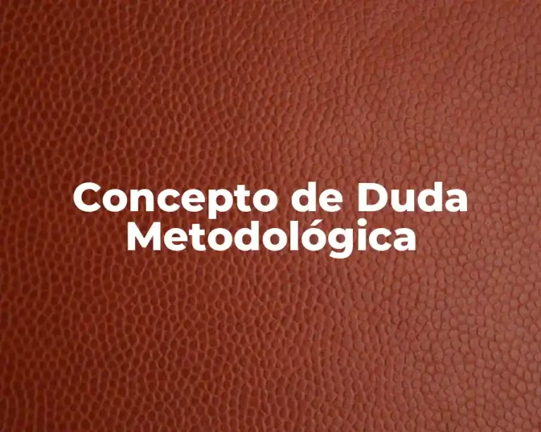 Concepto de Duda Metodológica