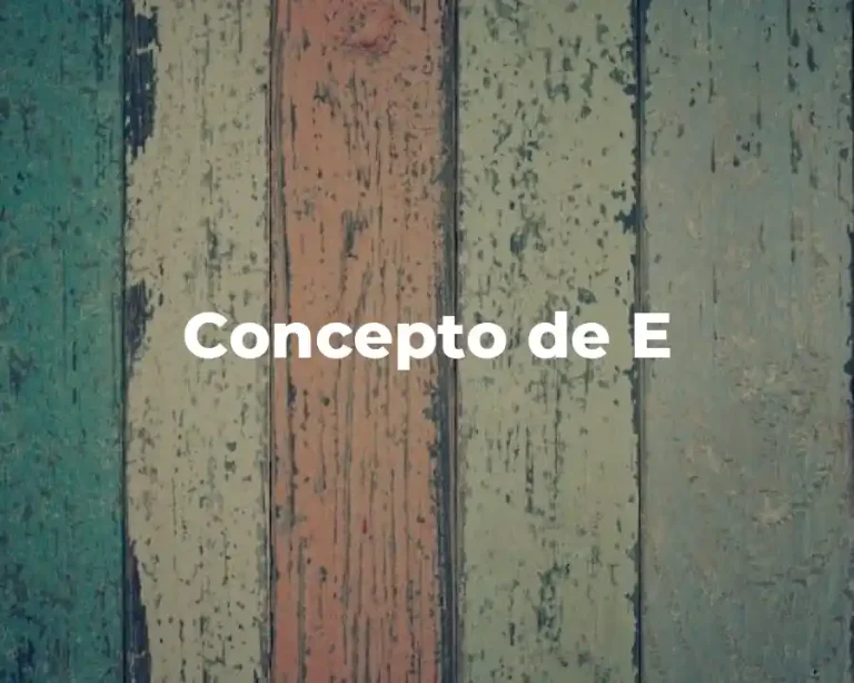 Concepto de E