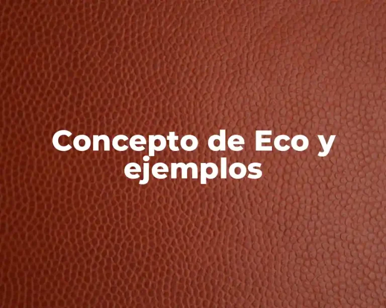 Concepto de Eco y ejemplos