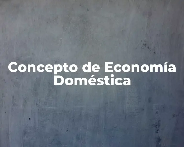 Concepto de Economía Doméstica