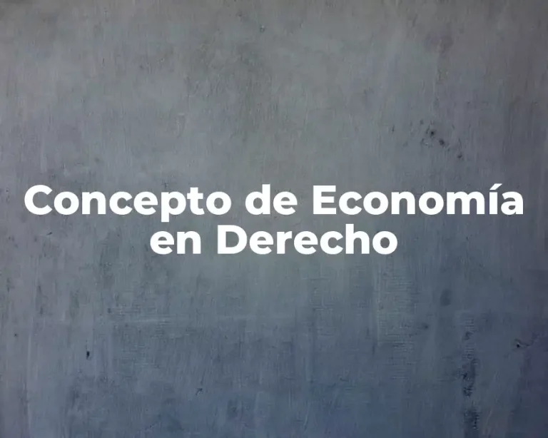 Concepto de Economía en Derecho
