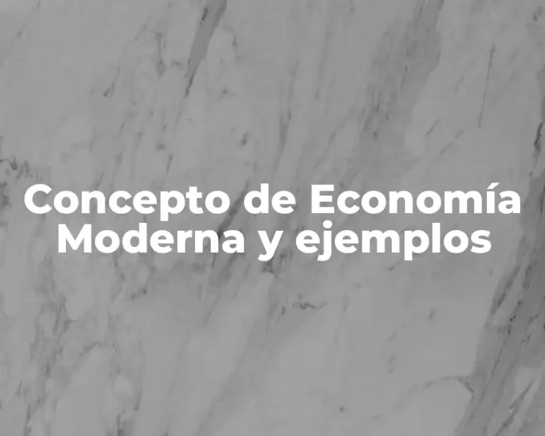 Concepto de Economía Moderna y ejemplos