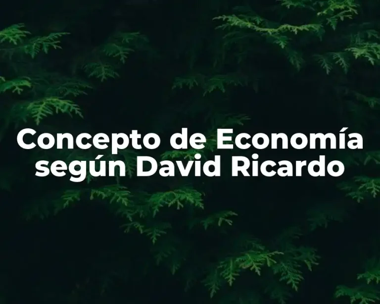 Concepto de Economía según David Ricardo