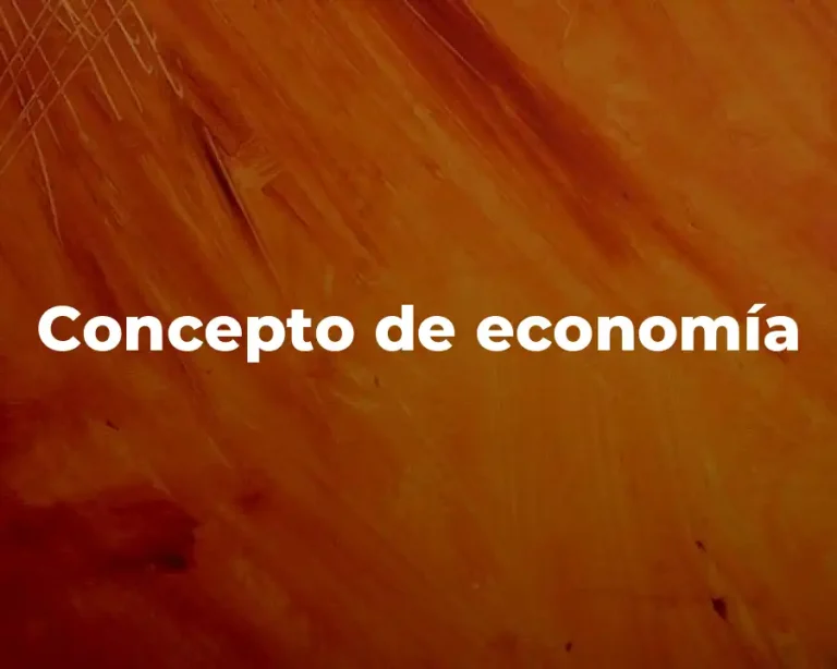 Concepto de economía