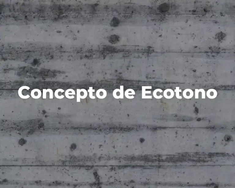Concepto de Ecotono