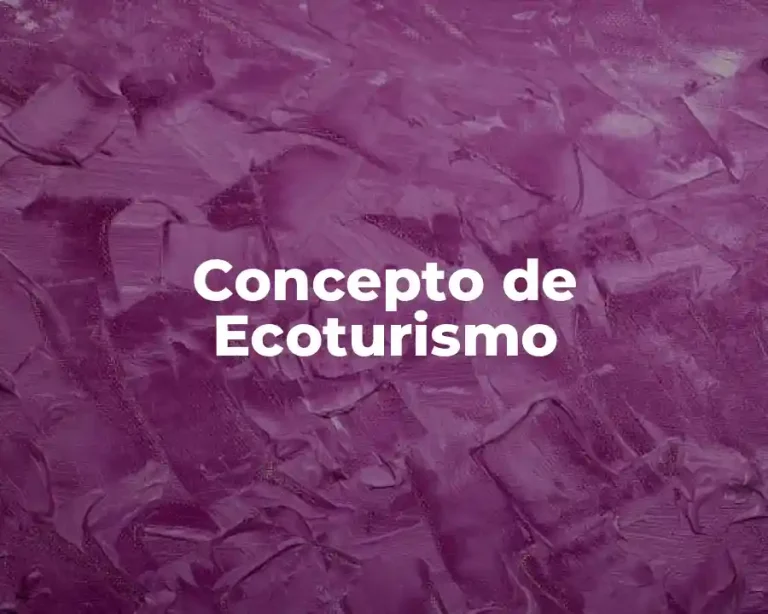 Concepto de Ecoturismo