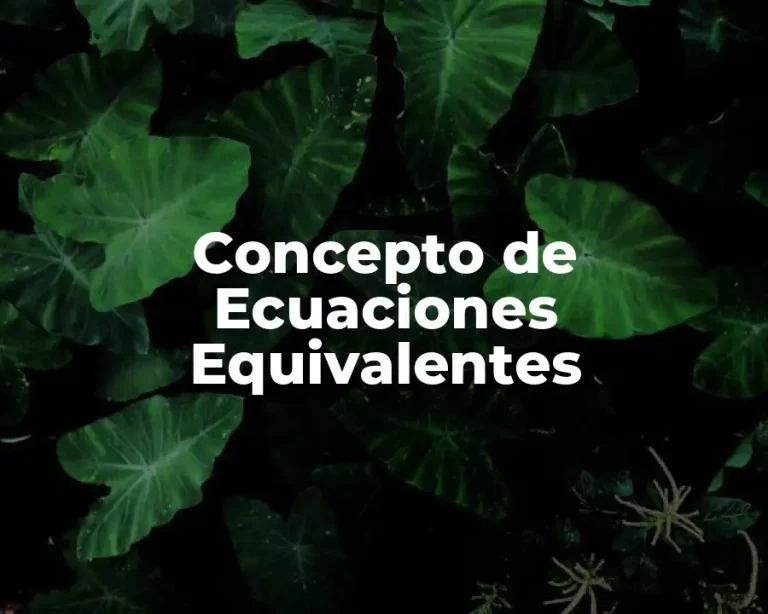 Concepto de Ecuaciones Equivalentes