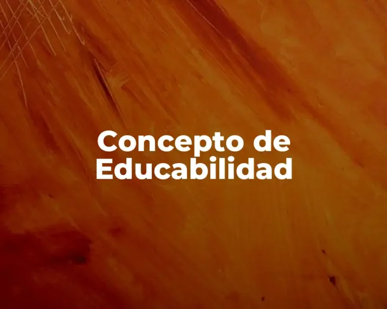 Concepto de Educabilidad