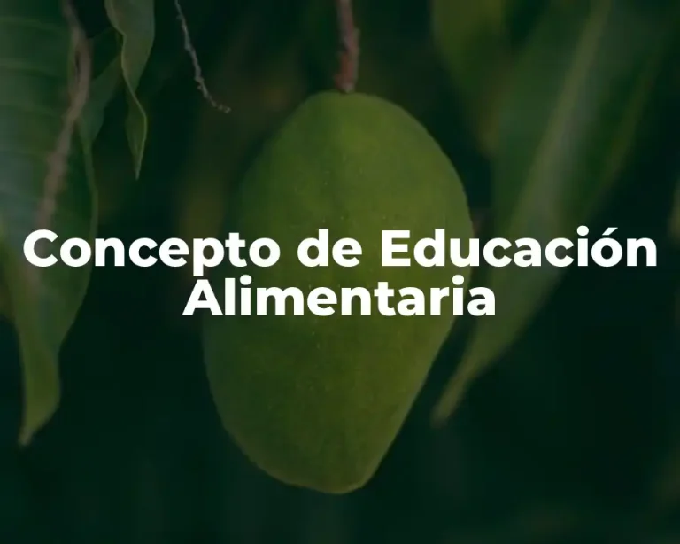 Concepto de Educación Alimentaria