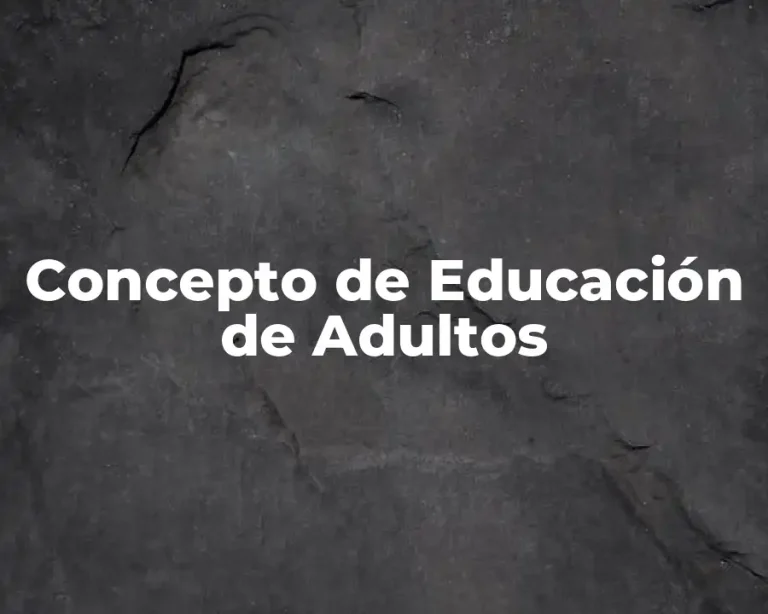 Concepto de Educación de Adultos