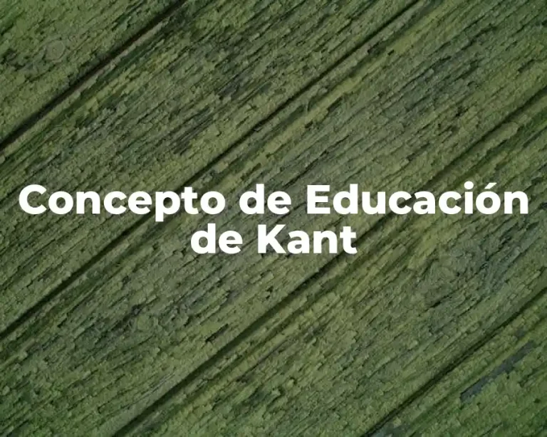 Concepto de Educación de Kant