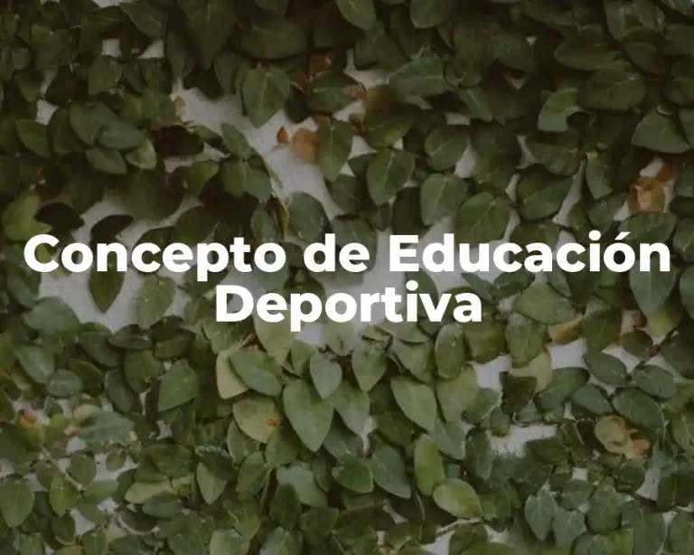 Concepto de Educación Deportiva