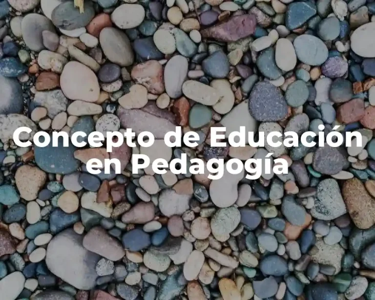 Concepto de Educación en Pedagogía