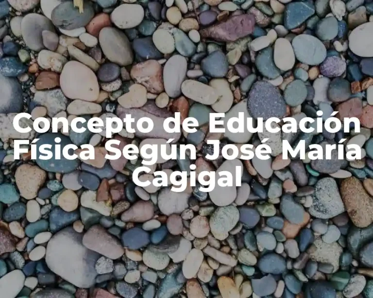 Concepto de Educación Física Según José María Cagigal