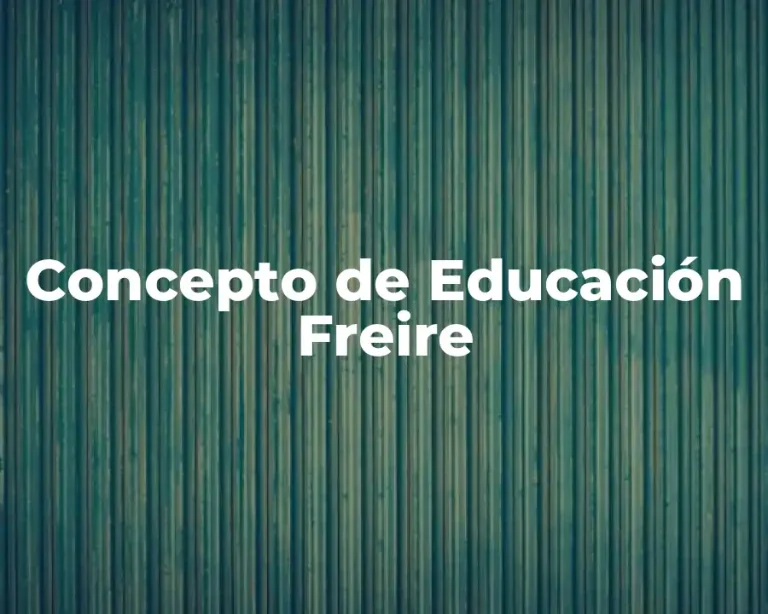 Concepto de Educación Freire