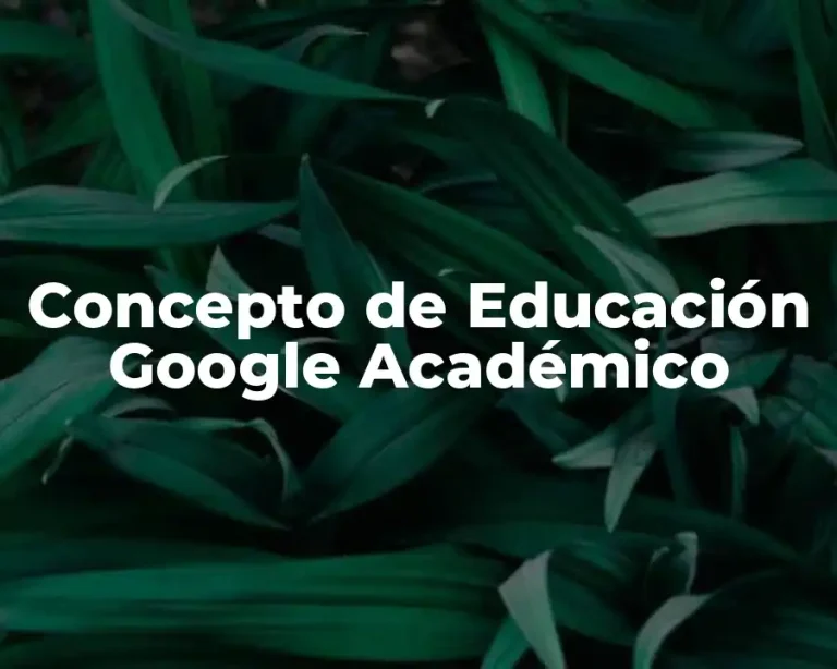 Concepto de Educación Google Académico