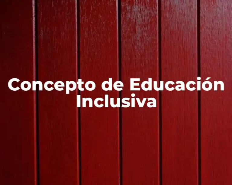 Concepto de Educación Inclusiva