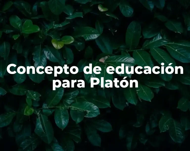 Concepto de educación para Platón