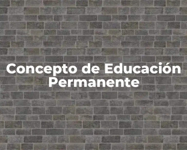 Concepto de Educación Permanente