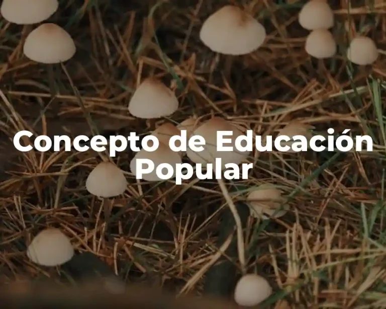 Concepto de Educación Popular