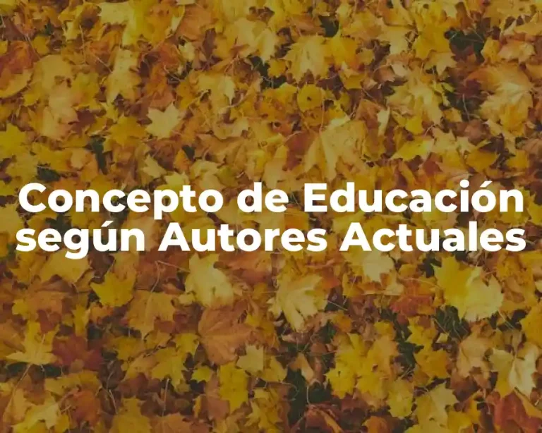 Concepto de Educación según Autores Actuales