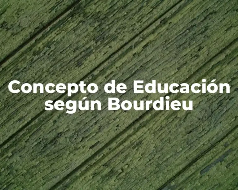Concepto de Educación según Bourdieu