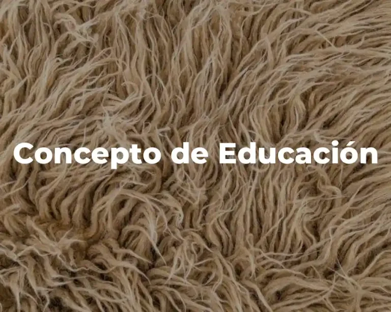 Concepto de Educación