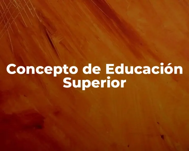 Concepto de Educación Superior