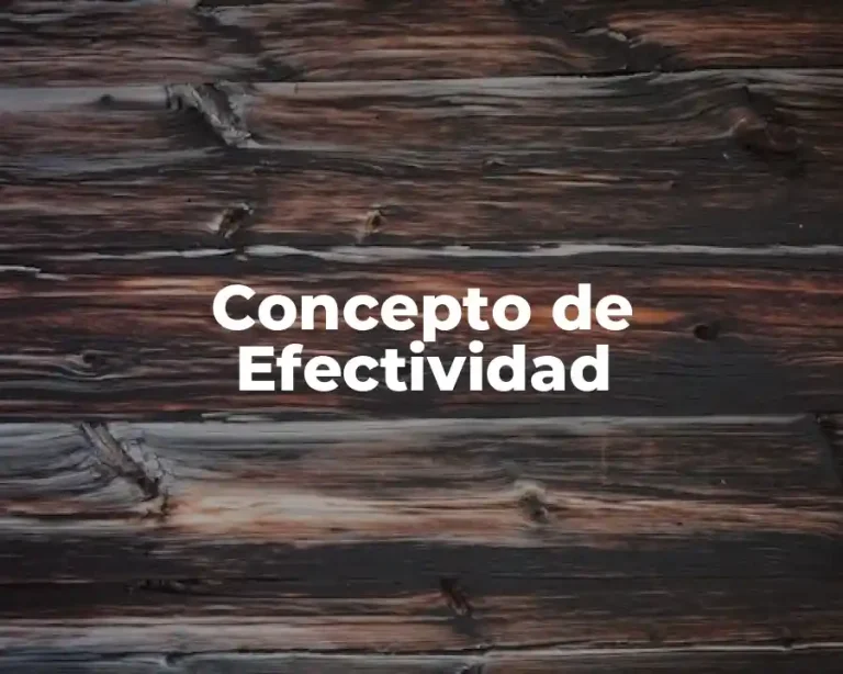 Concepto de Efectividad