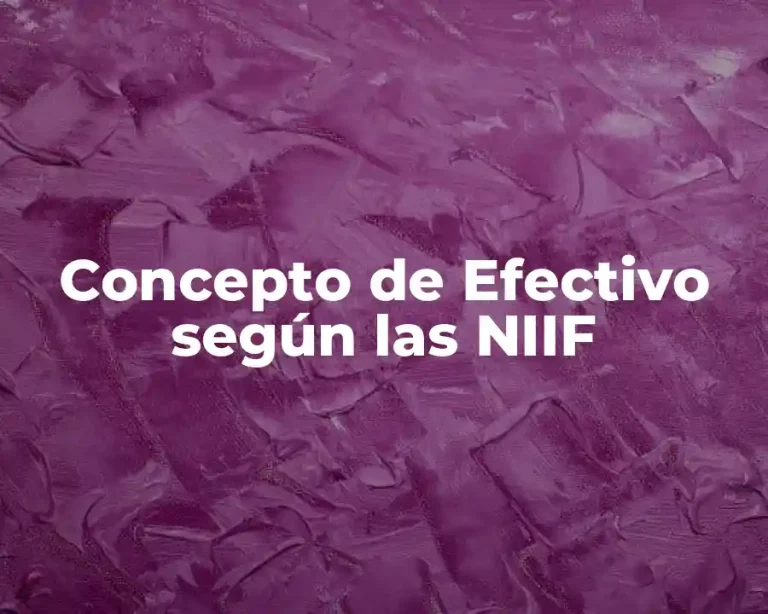 Concepto de Efectivo según las NIIF