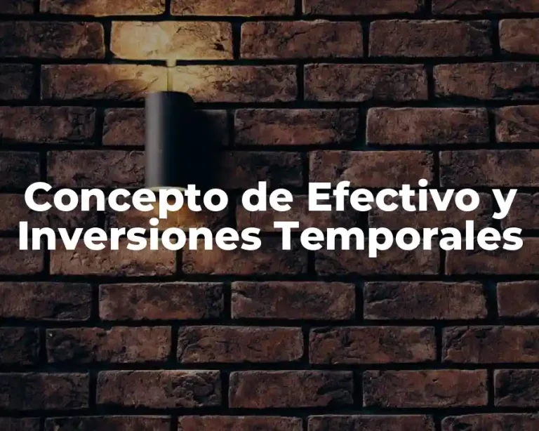 Concepto de Efectivo y Inversiones Temporales