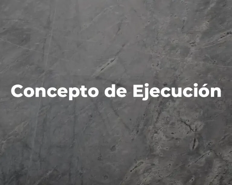 Concepto de Ejecución
