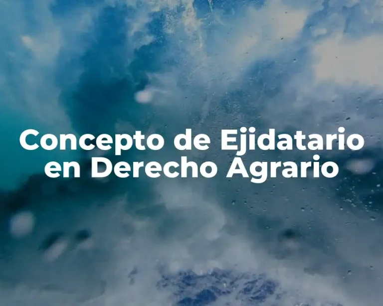 Concepto de Ejidatario en Derecho Agrario