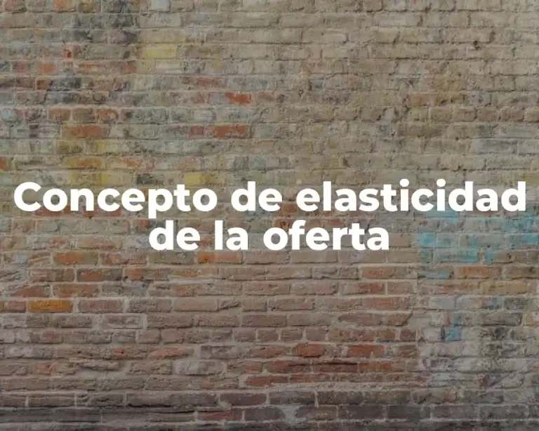 Concepto de elasticidad de la oferta