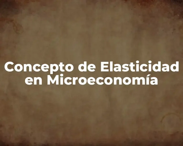 Concepto de Elasticidad en Microeconomía