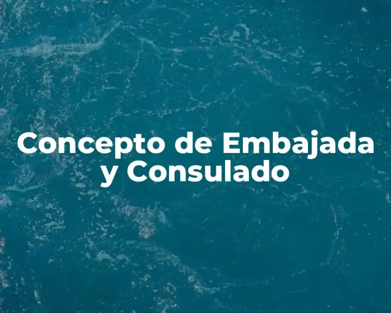 Concepto de Embajada y Consulado