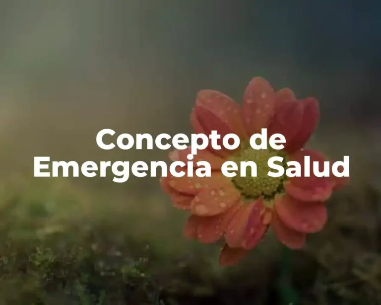 Concepto de Emergencia en Salud