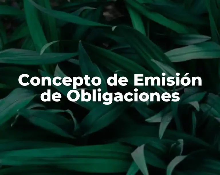 Concepto de Emisión de Obligaciones