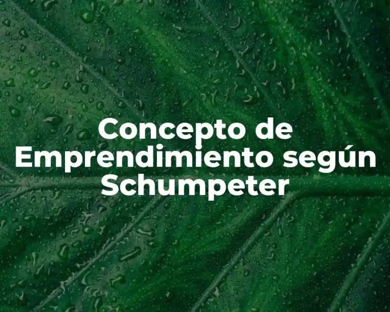 Concepto de Emprendimiento según Schumpeter